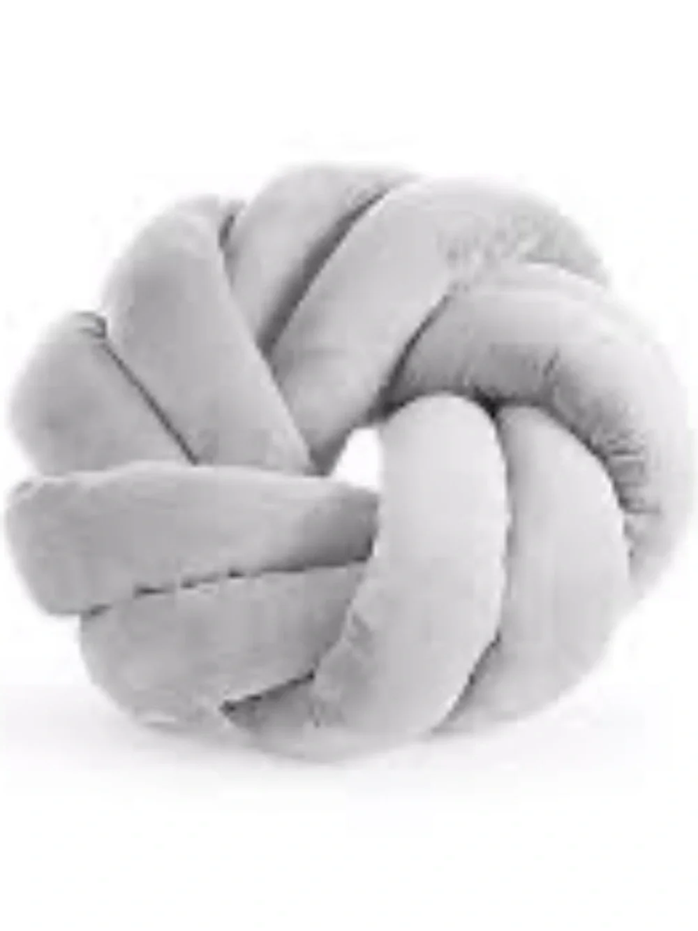 Cuddle Duds 14” Plush Knot Throw Pillow in Light Gray